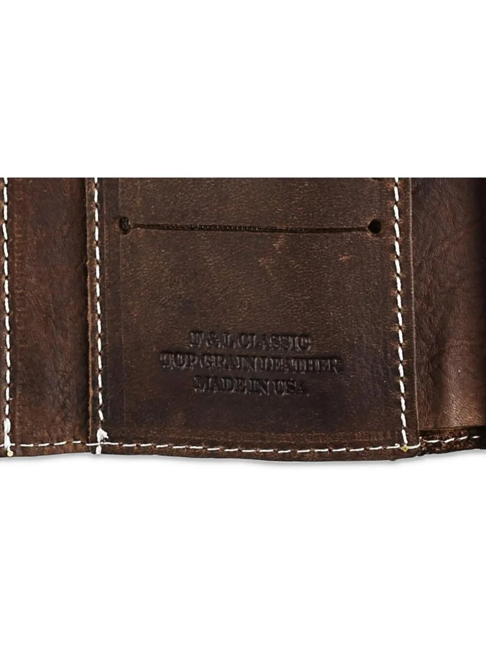 Vintage Biker Tri-fold Leather Wallet with RFID Blocking, Steel Chain, Snap